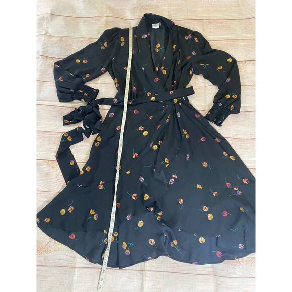 Cabi Women's Black Long Sleeve Floral Divine Dress Fall 2022 - Medium - Picture 6 of 14